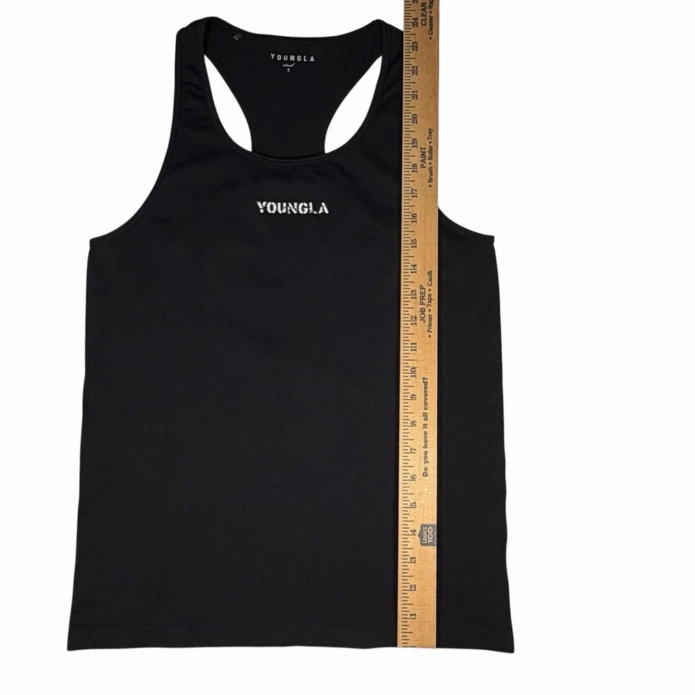 YoungLA Men's Black Razorback Compression Gym Workout Tank Size Small Model 302